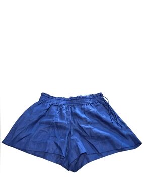 J. Crew 100% Linen Blue Elastic Waist Side Tassle Pull-On NWOT Shorts Size M